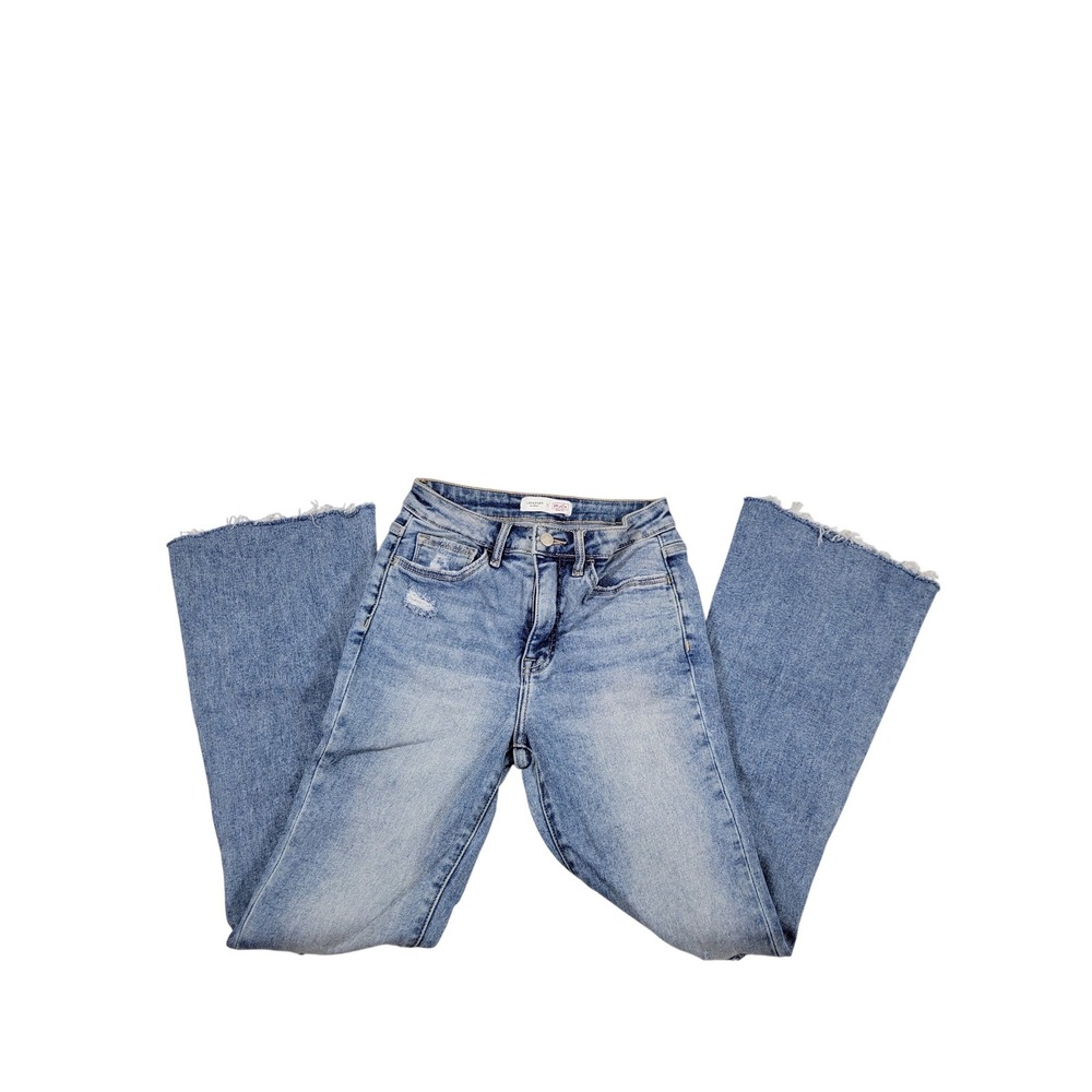Lovervet Flare Jeans Women 26/3 Blue Excellent‎ Distressed Raw Hem High Rise